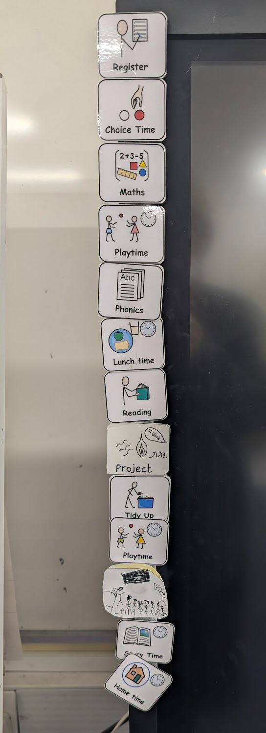 A visual timetable for Year 2